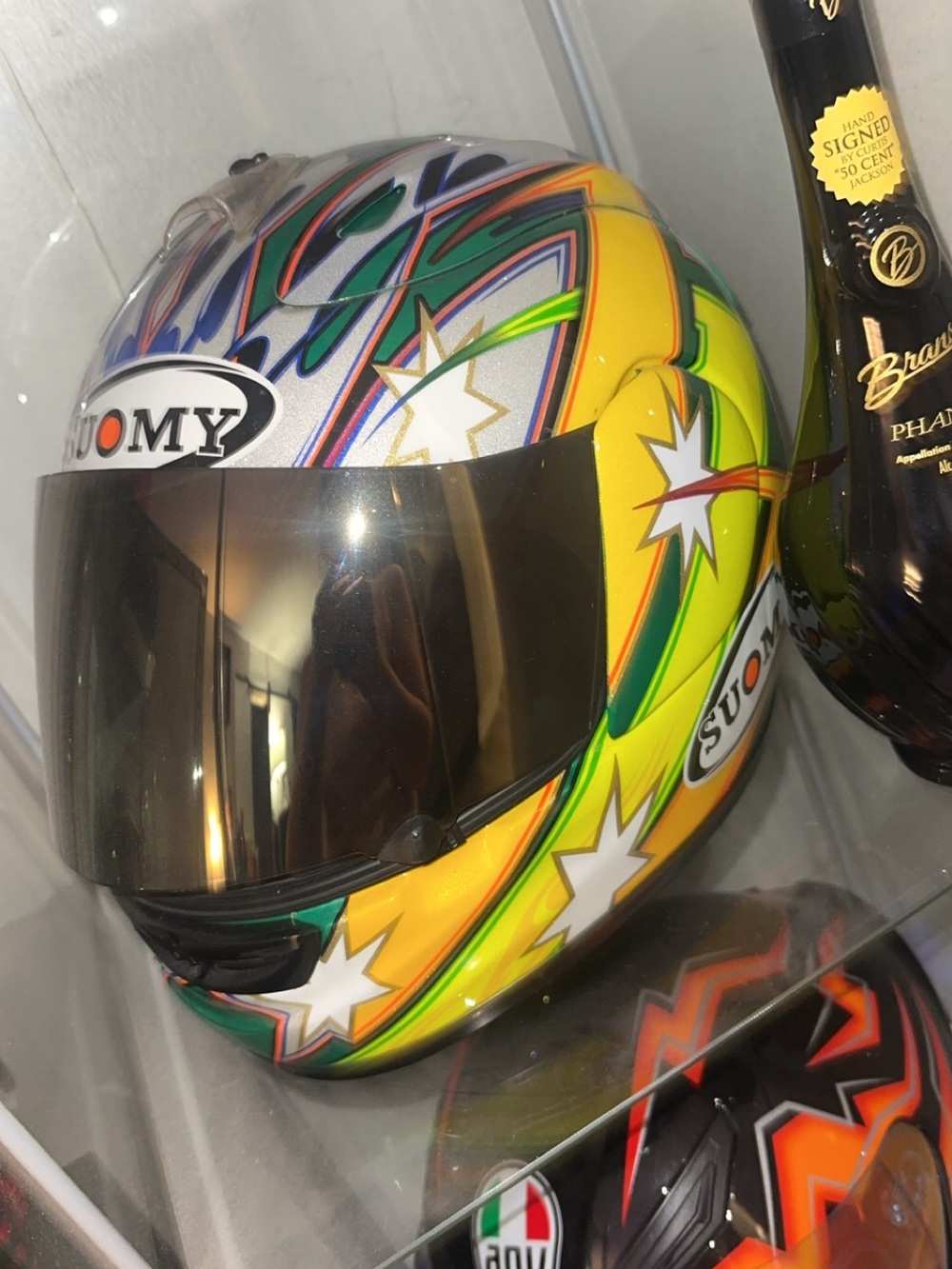Yellow Star Suomy Motorcycle Helmet